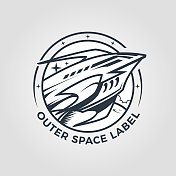 太空火箭飞船剪出矢量标志