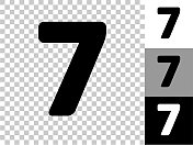 数字7图标在棋盘透明的背景