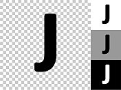 字母J图标在棋盘透明背景