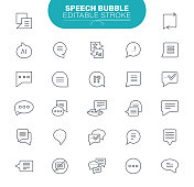 气泡图标。集包含图标作为通信，讨论，问号，谈话，插图