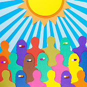 在阳光下用药的女人