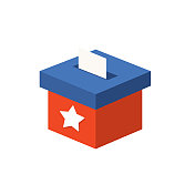 政治和选举平面设计图标。投票箱 政治和选举平面设计图标。投票箱