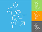 男人上楼梯的图标