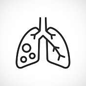 肺和病毒图标。冠状病毒矢量图