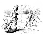 男人打扮成女人走在街上