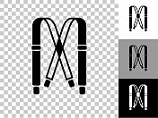 带子图标在棋盘透明背景