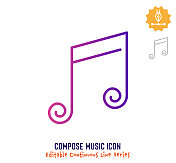 作曲连续线可编辑的笔画线