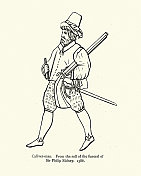 16世纪的士兵，装备火绳枪或火枪