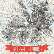 达拉斯-沃斯堡大都会，德克萨斯州矢量地图