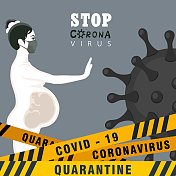 冠状病毒和妊娠载体概念。