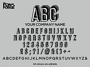 为您的公司标志凿下阴影文本样式的字体。矢量插图。颜色很容易编辑。