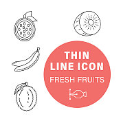 细线新鲜水果图标设置 细线新鲜水果图标设置