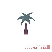 矢量绘制的椰子树。