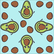 可爱复古鳄梨图案 可爱复古鳄梨图案