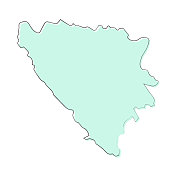 波斯尼亚和黑塞哥维那地图手绘在白色的背景-时尚的设计