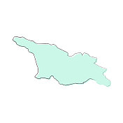 乔治亚地图手绘在白色的背景-时尚的设计