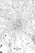 米兰,意大利矢量地图 米兰,意大利矢量地图