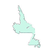 纽芬兰和拉布拉多地图手绘在白色的背景-时尚的设计