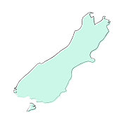南岛地图手绘在白色背景-时尚的设计