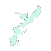 白底手绘冲绳岛地图-时尚设计