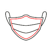 医用口罩线条图标