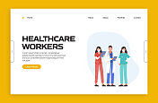 医疗保健和医疗概念矢量插图的着陆页模板，网站横幅，广告和营销材料，在线广告，业务演示等。