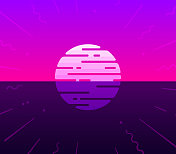 魔力日出或日落辉光