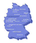 德国主要和国家3D地图