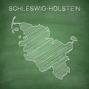 石勒苏益格-荷尔斯泰因地图画在黑板上
