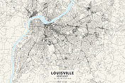 美国肯塔基州路易斯维尔矢量地图