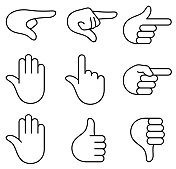 手势符号轮廓图标