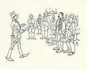 检查新兵的军官,维多利亚时代,法国19世纪 检查新兵的军官,维多利亚时代,法国19世纪