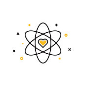 核心价值平面线图标,轮廓矢量符号插图。 核心价值平面线图标,轮廓矢量符号插图。