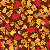 秋叶无缝图案。 秋叶无缝图案。