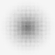 点在矩阵网格模式与径向大小梯度。行和列模式。