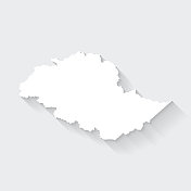吉尔吉特-巴尔蒂斯坦地图，空白背景上有长长的阴影-平面设计