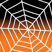 方形万圣节蜘蛛网图标