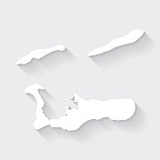 开曼群岛地图与长阴影空白背景-平面设计