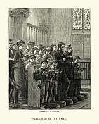 教堂会众唱你的名字神圣,维多利亚十九世纪七十年代 教堂会众唱你的名字神圣,维多利亚十九世纪七十年代