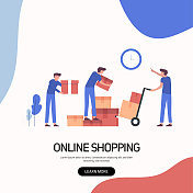网上购物概念矢量插图网站横幅，广告和营销材料，在线广告，业务演示等。