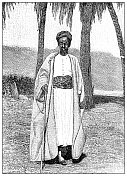 第一次意大利-埃塞俄比亚战争(1895-1896)的古董插图:谢赫Alì Nurin