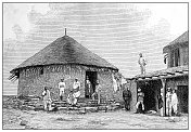 第一次意大利-埃塞俄比亚战争(1895-1896)的古董插图:拉斯阿卢拉房子