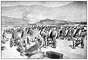 第一次意大利-埃塞俄比亚战争(1895-1896)的古董插图:阿迪格拉特营地