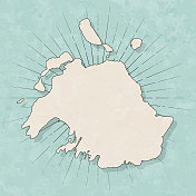 Efate岛地图复古风格-旧纹理纸