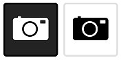 数码相机图标上的黑色按钮与白色翻转