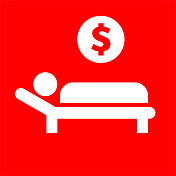 使用美元硬币的床上睡觉图标的成本