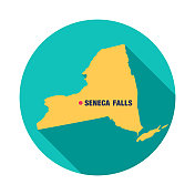 纽约塞尼卡瀑布地图女性投票图标