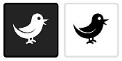 鸟图标在黑色按钮与白色翻转
