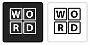 文字游戏图标上的黑色按钮与白色翻转