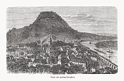 K?nigstein,瑞士撒克逊,德国,木刻,1893年出版 K?nigstein,瑞士撒克逊,德国,木刻,1893年出版